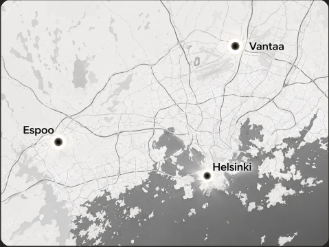 NORVA palvelualue: Espoo, Helsinki ja Vantaa